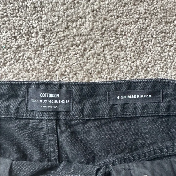 Cotton On Black Distressed Denim Shorts - Picture 3 of 3
